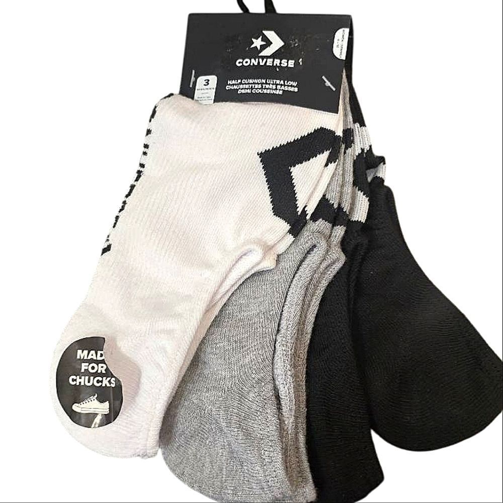 Converse Half Cushion Ultra Low Chevron Star 3-PK Socks